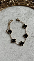 Black & white clover bracelet