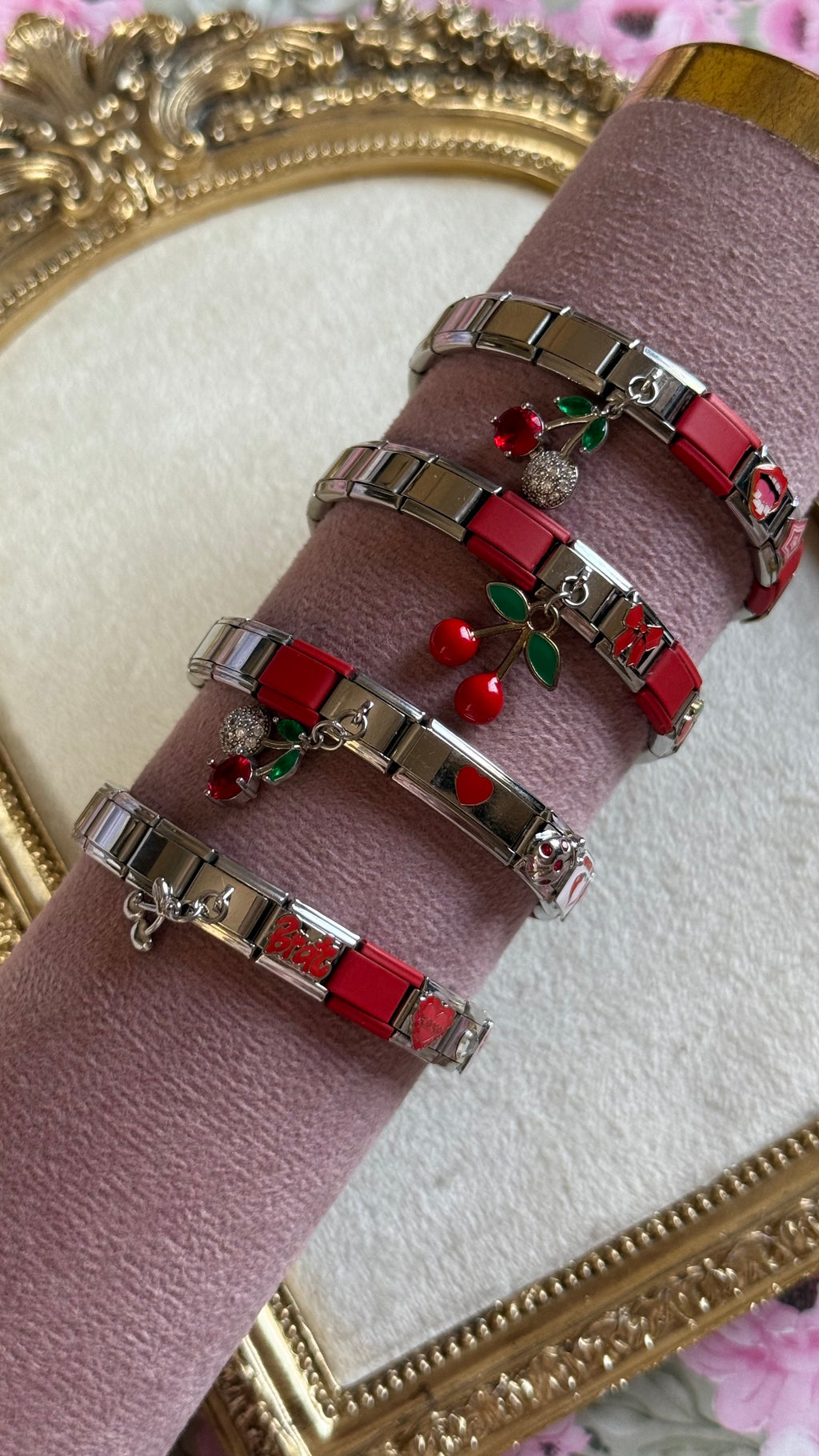 Red theme Italian bracelet